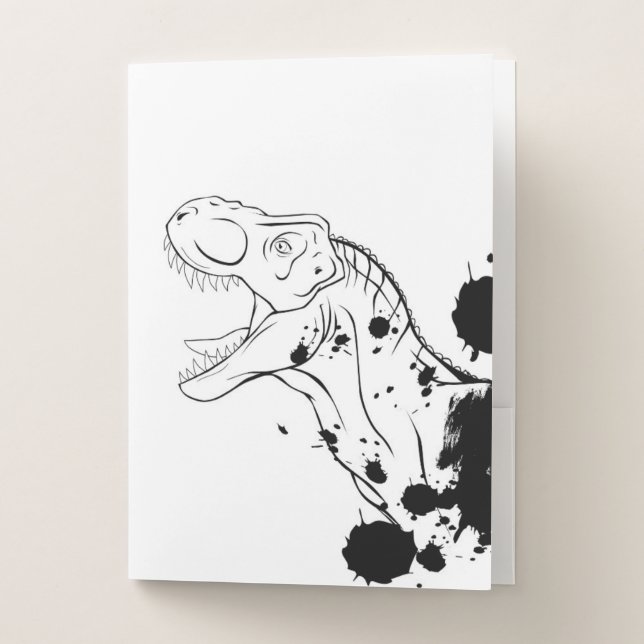 T-Rex (Black and White) Pocket Folder (Front)