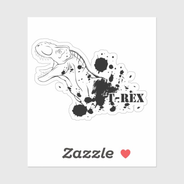 T-Rex (Black and White) Sticker (Sheet)