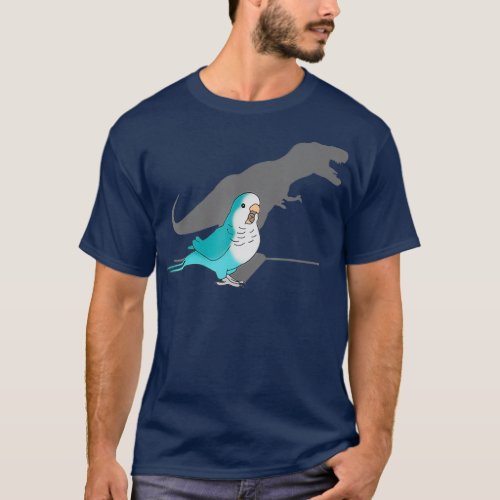 T_rex Blue Monk Parakeet Funny Birb memes Parrot T_Shirt