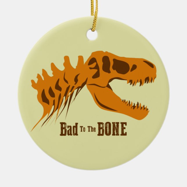 T-Rex Bones Ceramic Ornament (Front)