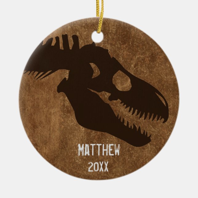 T-Rex Bones Personalized Ornament (Front)