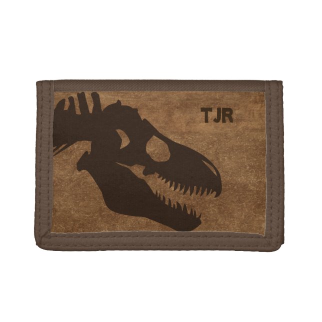 T-Rex Bones Personalized Tri-fold Wallet (Front)