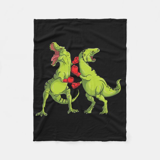 T-rex Boxing  Fleece Blanket (Front)