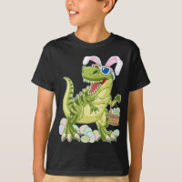 T Rex Boys Easter Shirt Dinosaur Hero Gift