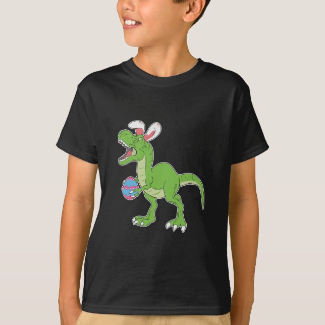 T Rex Boys Easter Shirt Dinosaur Hero Gift (Front)