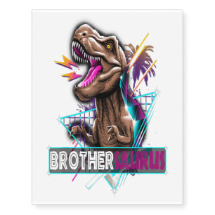 T Rex Brother Saurus Dinosaur Family Gift Temporary Tattoos