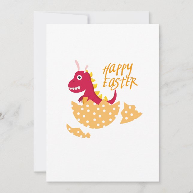 T-Rex Bunny Easter Egg Funny Gift for Easter Kids Holiday Card (Front)