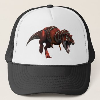 T-rex Charge Trucker Hat by wesleyowns at Zazzle
