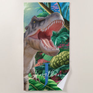 T Rex Children Jurassic Beach Towel