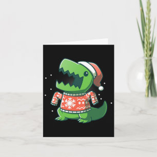 T-rex Christmas Fun Dinosaur Ugly Saurus Card
