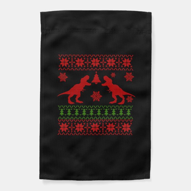 T-Rex Christmas   Garden Flag (Front)