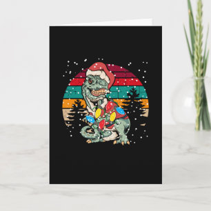t-rex christmas tree card