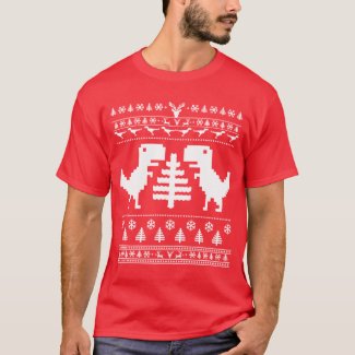 t rex christmas ugly sweater