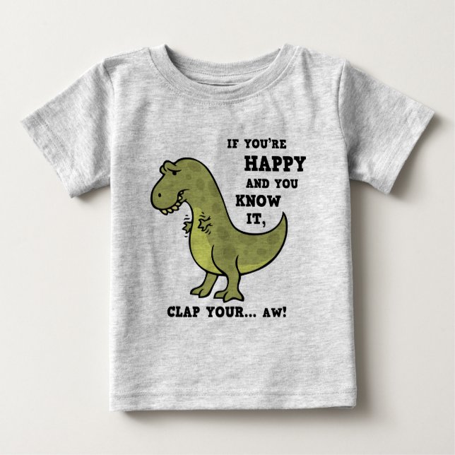 T-Rex Clap II Baby T-Shirt (Front)