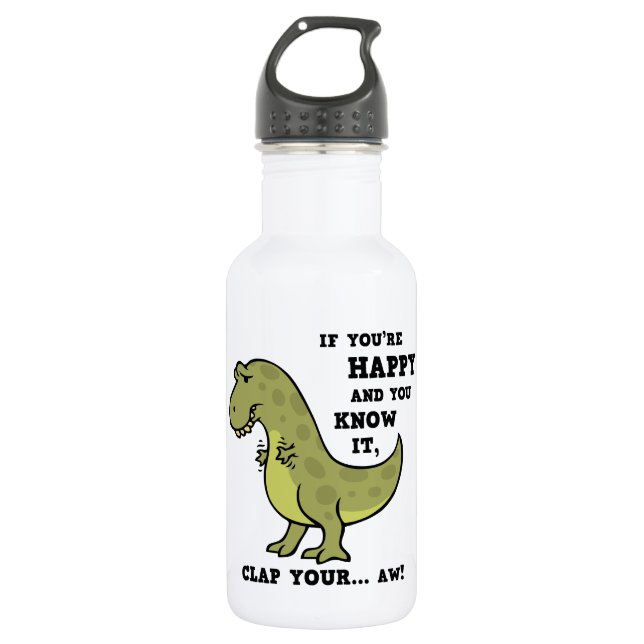 T-Rex Clap II Stainless Steel Water Bottle (Front)