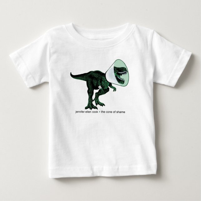 T-Rex Cone of Shame 2 baby T T-Shirt (Front)