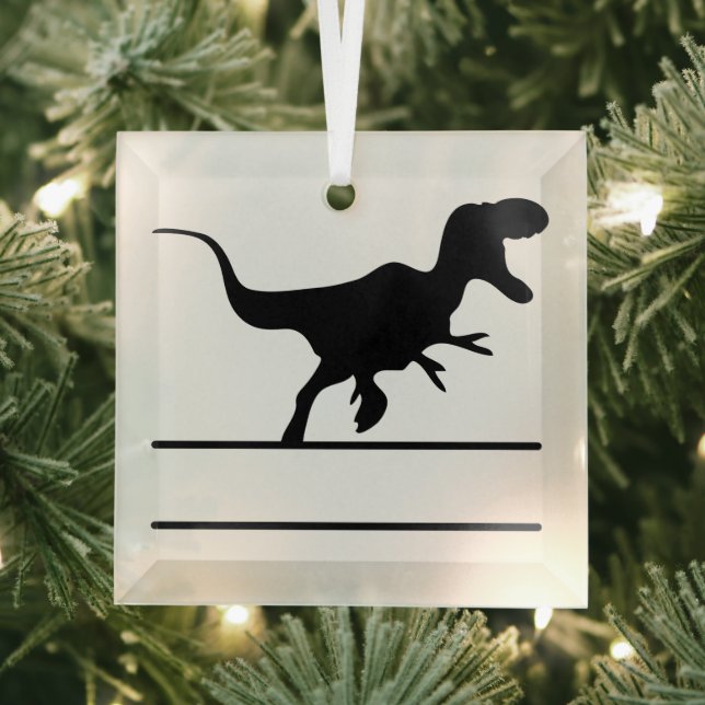 T-Rex Custom Glass Ornament (Insitu)