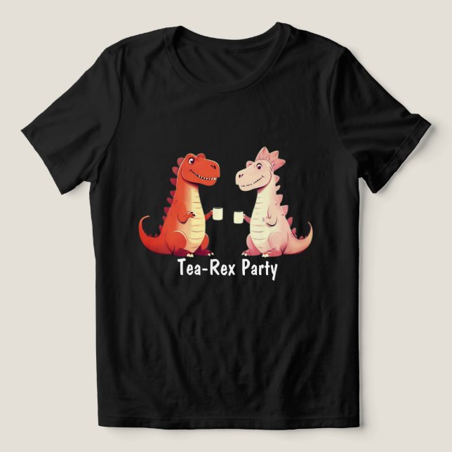 T-Rex Dinasaur Tee, Tea Rex funny T-Rex Pun Tri-Blend Shirt (Design Front)
