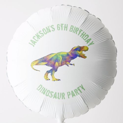 T Rex Dino Birthday Party Personalized  Balloon