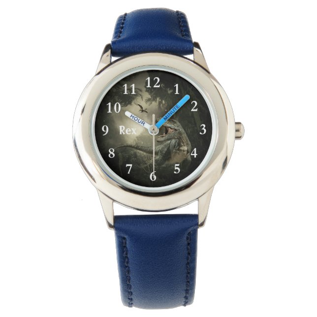 T Rex Dino Dinosaur Personalized Name Kids Watch (Front)