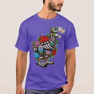 T Rex Dino Sugar Skull Mexico Calavera Dia De Los  T-Shirt