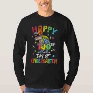 T Rex Dinosaur 100 Days Of Kindergarten 100th Day  T-Shirt