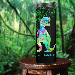T-Rex Dinosaur Add Name Thermal Tumbler