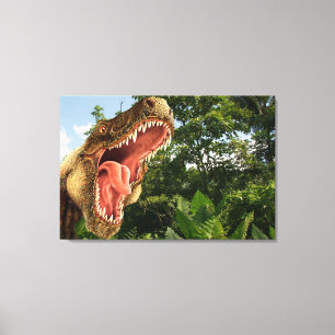 T Rex Dinosaur Art Wall Canvas Print