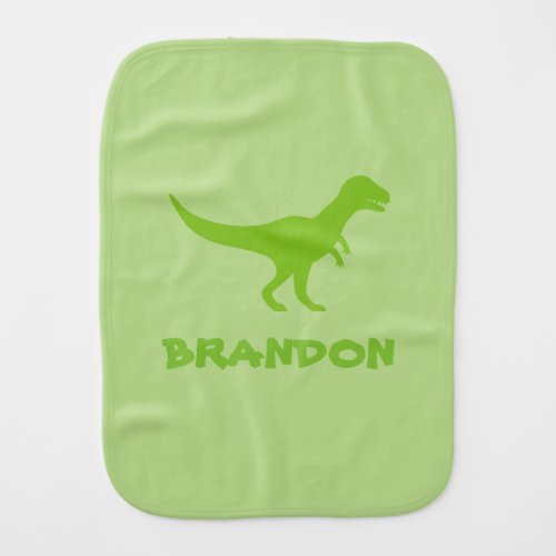 T rex dinosaur baby burp cloth with kids name