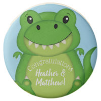 T-Rex Dinosaur Baby Shower Blue Chocolate Covered Oreo