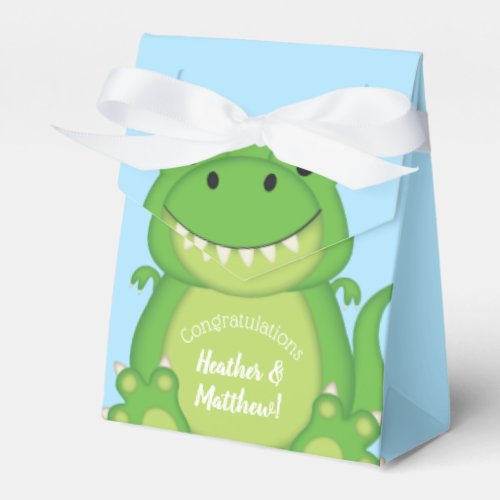 T_Rex Dinosaur Baby Shower Blue Favor Boxes