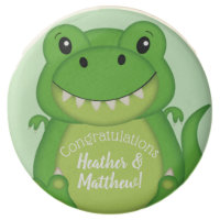 T-Rex Dinosaur Baby Shower Green Chocolate Covered Oreo