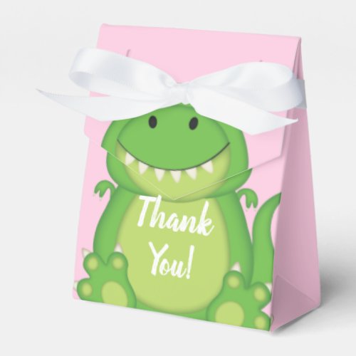 T_Rex Dinosaur Baby Shower Pink Favor Boxes