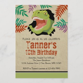 T Rex Dinosaur Birthday Invitations by InvitingExpression at Zazzle