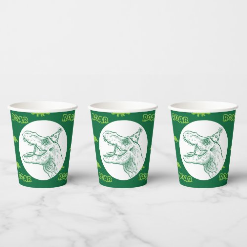 T_Rex Dinosaur Birthday  Paper Cups