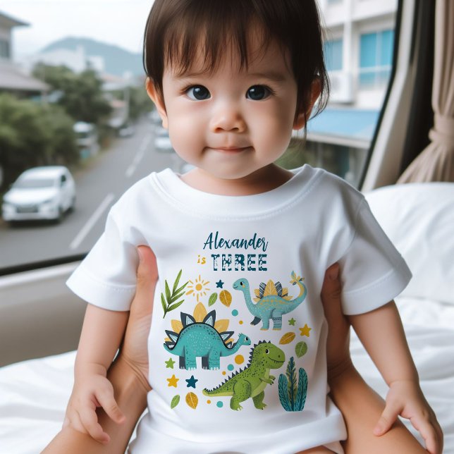 T rex Dinosaur Birthday Party  Baby T-Shirt (Creator Uploaded)
