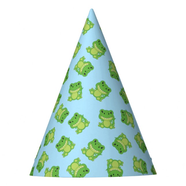 T-Rex Dinosaur Birthday Party Blue Hat (Front)