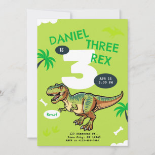 T-Rex Dinosaur Birthday Party Invitation
