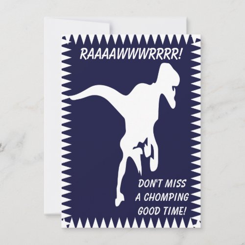 T Rex Dinosaur Birthday Party Invitations