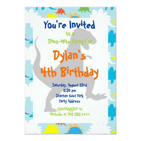 t rex dinosaur birthday party invitations zazzle com