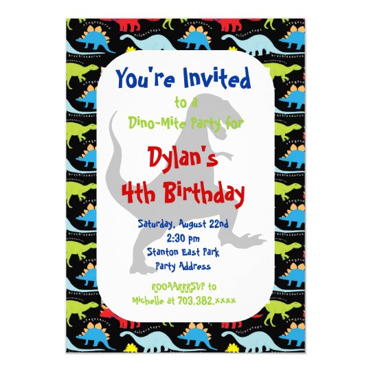 T Rex Dinosaur Birthday Party Invitations | Zazzle