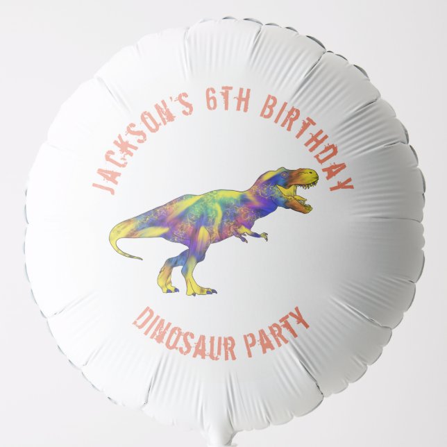 T Rex Dinosaur Birthday Party Personalized Balloon (Front)