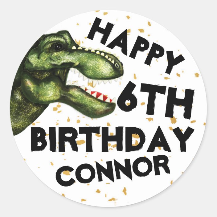 T-Rex Dinosaur Birthday Party Stickers | Zazzle