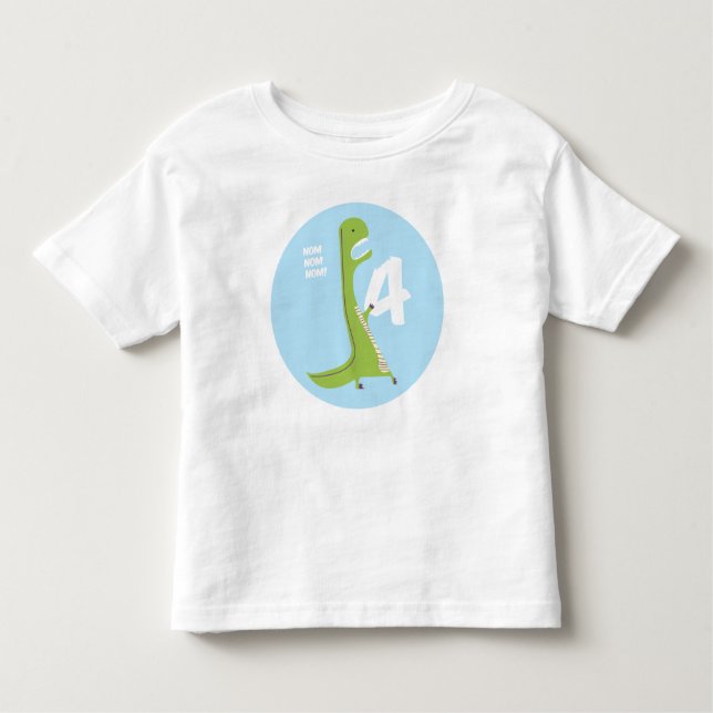 T-Rex Dinosaur Birthday Shirt | 4th Birthday (Front)