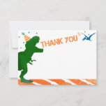 T Rex Dinosaur Birthday Thank You Note Cards at Zazzle
