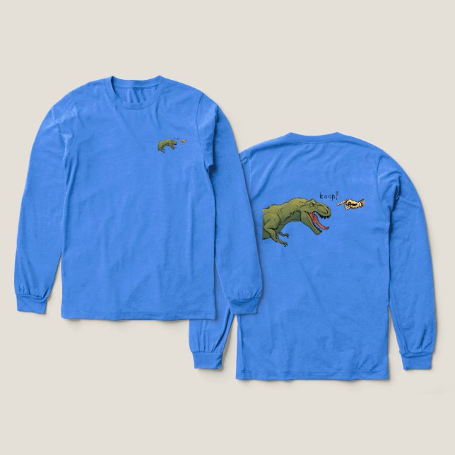 T-Rex Dinosaur Boop Tyrannosaurus Men's  Tri-Blend Shirt (Design Front & Back)