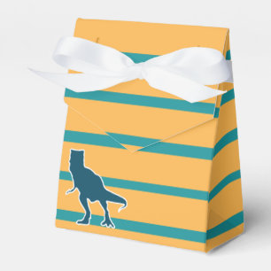 T-rex dinosaur cartoon yellow and blue for boys favor boxes