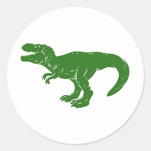 T rex dinosaur _ Choose background color Classic Round Sticker
