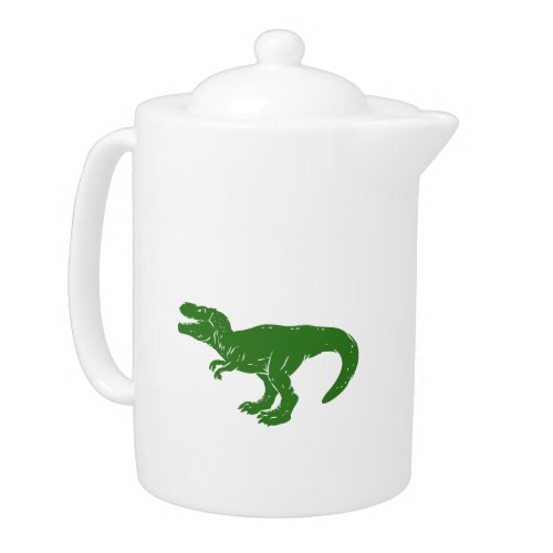 T rex dinosaur _ Choose background color Teapot