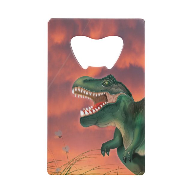 T-Rex Dinosaur Credit Card Bottle Opener (Front)